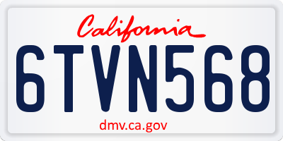 CA license plate 6TVN568