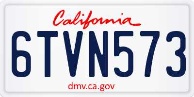 CA license plate 6TVN573