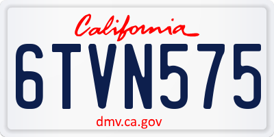 CA license plate 6TVN575