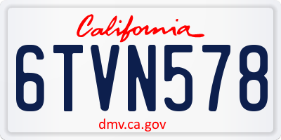 CA license plate 6TVN578
