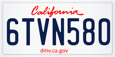 CA license plate 6TVN580