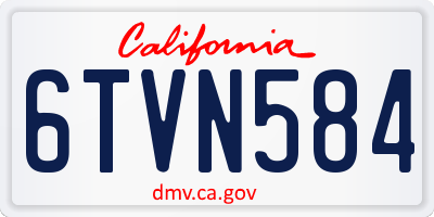 CA license plate 6TVN584