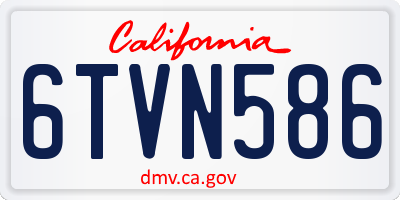 CA license plate 6TVN586
