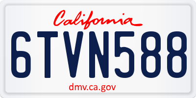 CA license plate 6TVN588