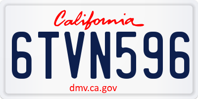 CA license plate 6TVN596