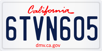 CA license plate 6TVN605