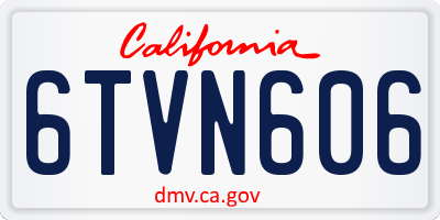 CA license plate 6TVN606