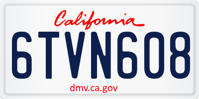 CA license plate 6TVN608
