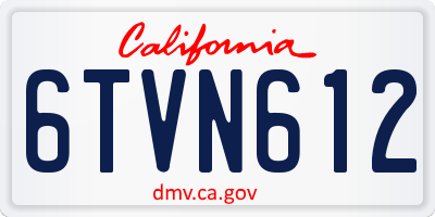CA license plate 6TVN612