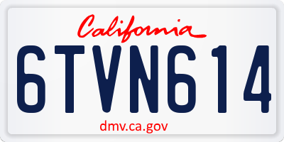 CA license plate 6TVN614
