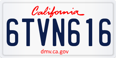 CA license plate 6TVN616