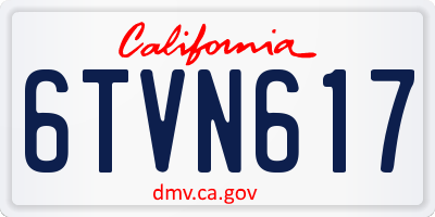 CA license plate 6TVN617