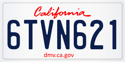 CA license plate 6TVN621