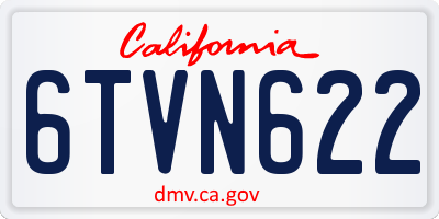 CA license plate 6TVN622