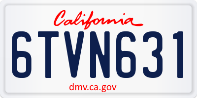 CA license plate 6TVN631