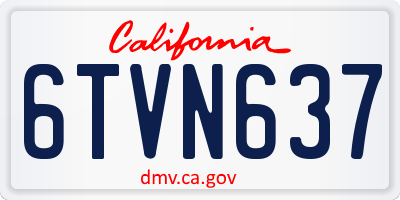CA license plate 6TVN637