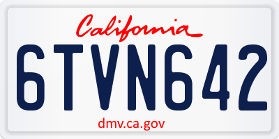 CA license plate 6TVN642