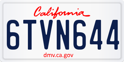 CA license plate 6TVN644