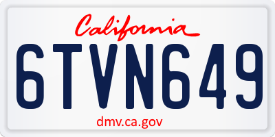 CA license plate 6TVN649