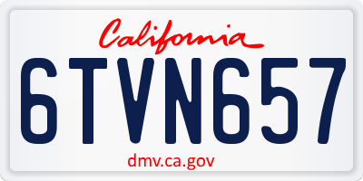 CA license plate 6TVN657