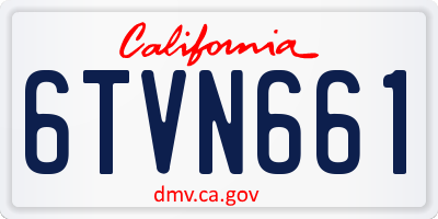 CA license plate 6TVN661