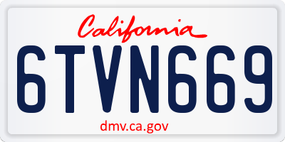 CA license plate 6TVN669