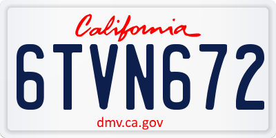 CA license plate 6TVN672