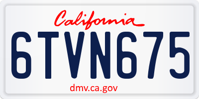 CA license plate 6TVN675