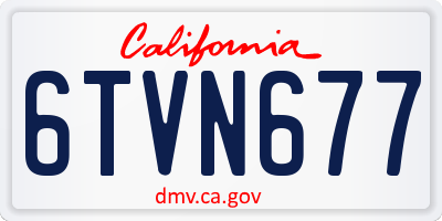 CA license plate 6TVN677