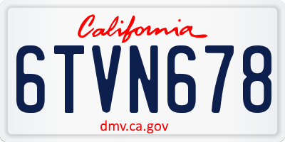 CA license plate 6TVN678