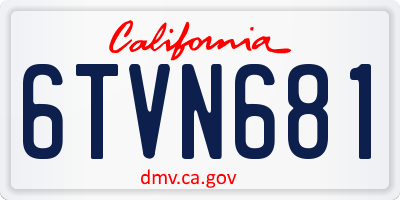 CA license plate 6TVN681
