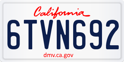 CA license plate 6TVN692