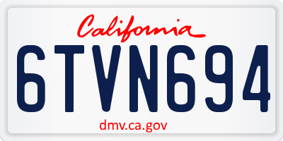 CA license plate 6TVN694