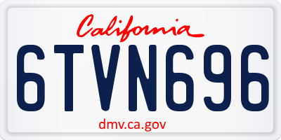 CA license plate 6TVN696