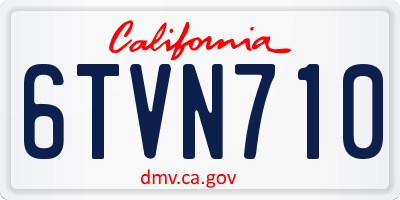CA license plate 6TVN710