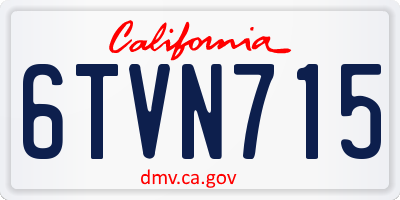 CA license plate 6TVN715