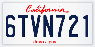 CA license plate 6TVN721