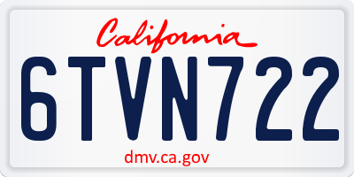 CA license plate 6TVN722