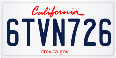 CA license plate 6TVN726