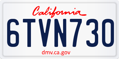 CA license plate 6TVN730