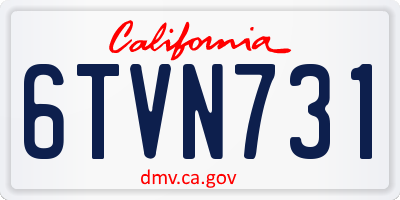CA license plate 6TVN731