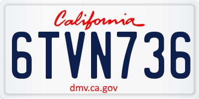 CA license plate 6TVN736