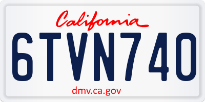CA license plate 6TVN740