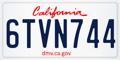 CA license plate 6TVN744