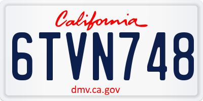 CA license plate 6TVN748