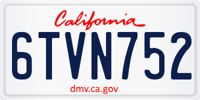 CA license plate 6TVN752