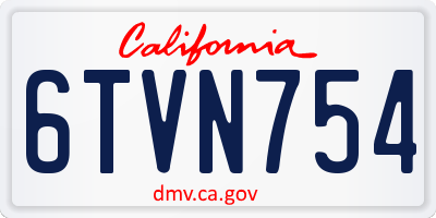CA license plate 6TVN754