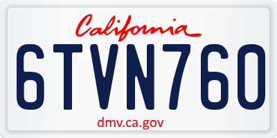CA license plate 6TVN760