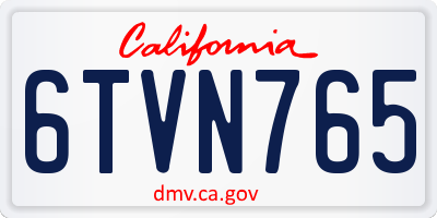 CA license plate 6TVN765