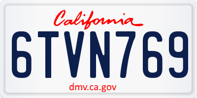CA license plate 6TVN769